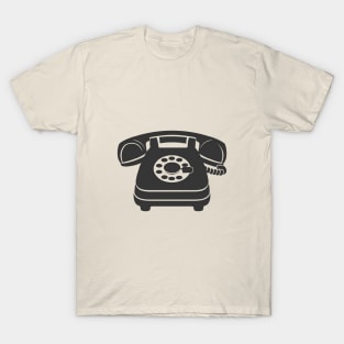 Line art of a Rotary Phone T-Shirt